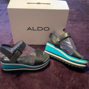 Brand: ALDO, Size: 7, Color: Black, Turquoise